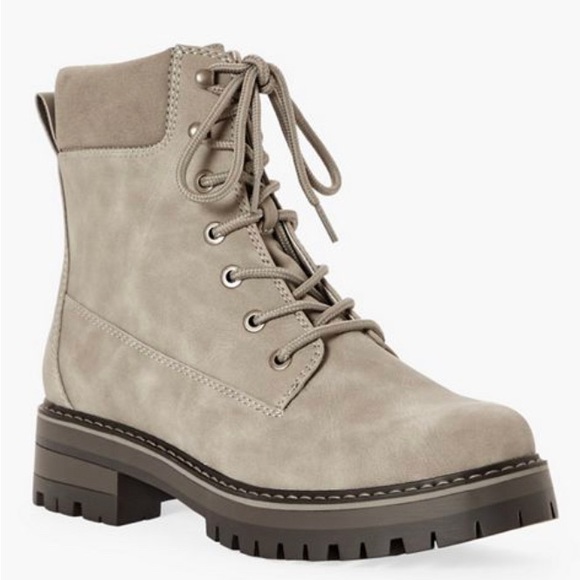 Just Fab Cristen Combat Gray Booties - Picture 1 of 6